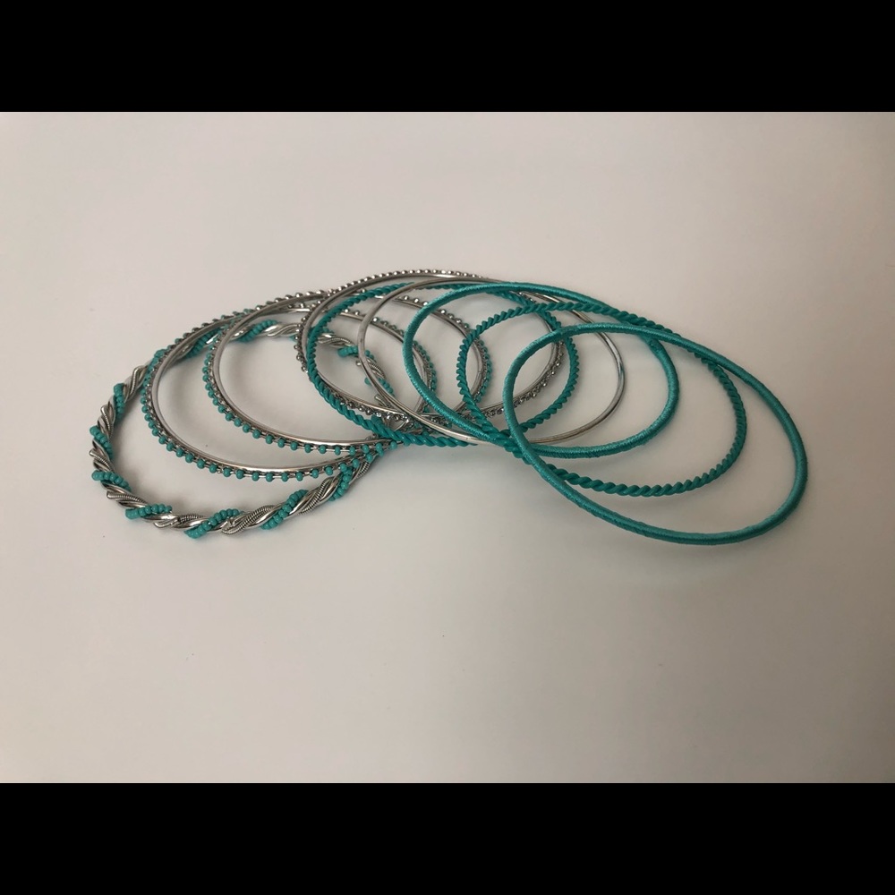 Silver/Turquoise Bracelet Set - Picture 5 of 5